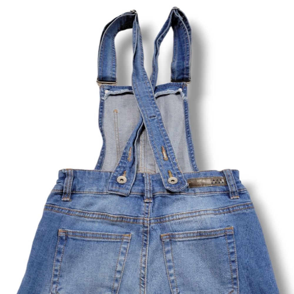 Dollhouse Overall Jeans Size 1 Denim Overalls Skinny Jeans Ankle Distressed Blue - Picture 4 of 6